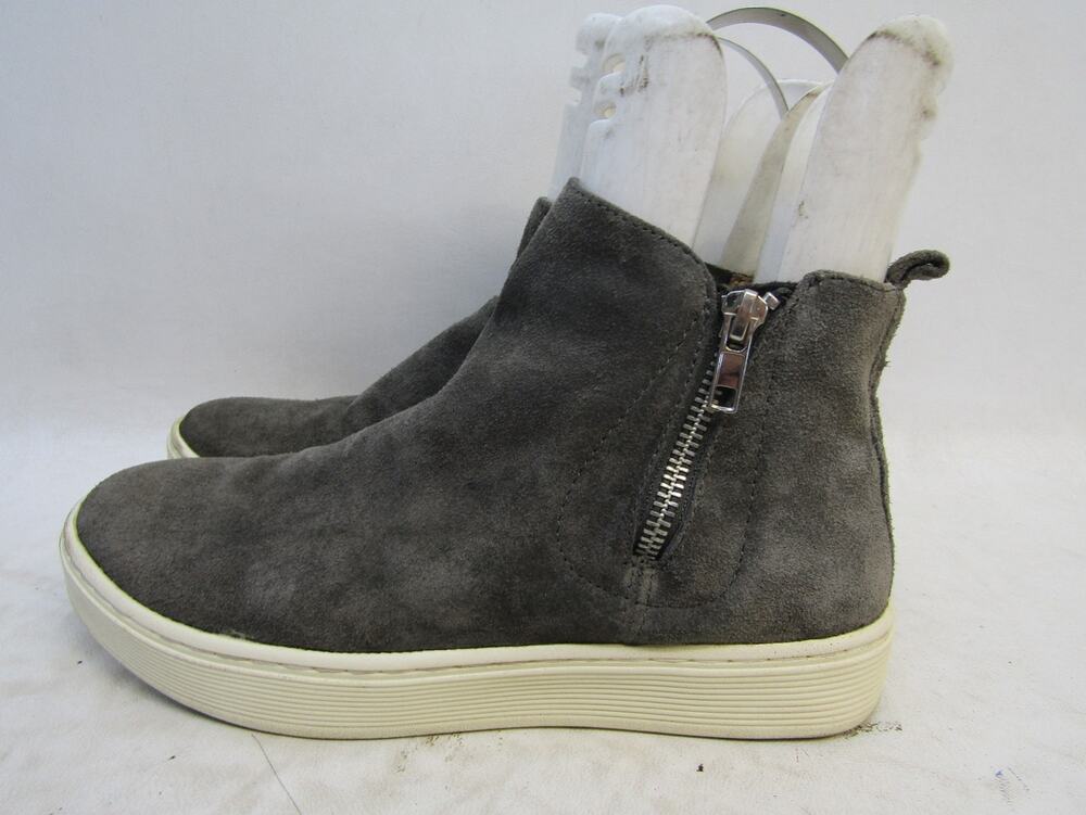 SOFFT Womens Size 7 M Dark Gray Suede Zip Ankle Fashion Boots Bootie